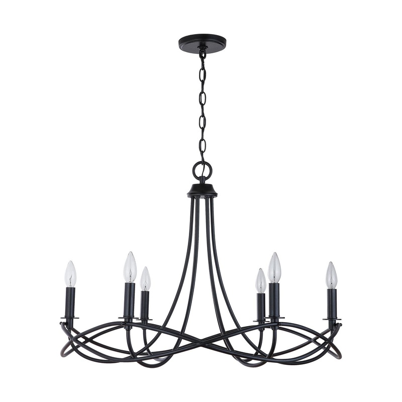 Capital Lighting 431661MB Sonnet 6 Light Chandelier Matte Black