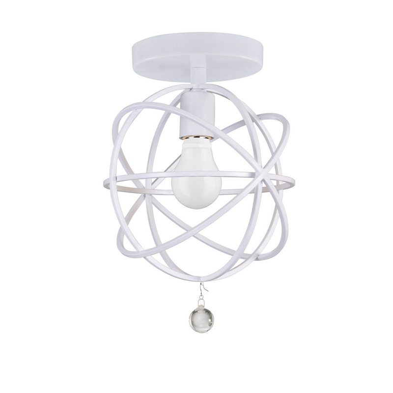 Crystorama 9220-WW_CEILING Solaris One Light Semi Flush Mount Wet White