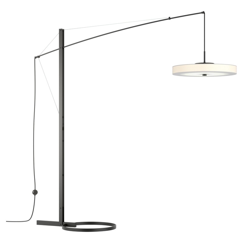 Disq Arc LED Floor Lamp Black Spun Frost (SH)