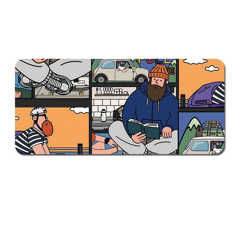 Extended Gaming Mousepad (80x30x0.4cm) – Big Beard Uncle Design, Stitched Edges – Style 4