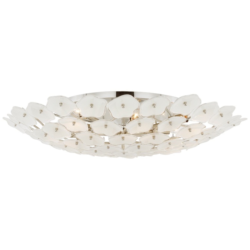LED Flush Mount from the Leighton Collection in Polished Nickel Finish by Visual Comfort Signature