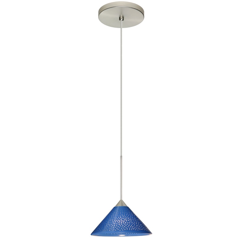 One Light Pendant from the Kona Collection in Satin Nickel Finish by Besa