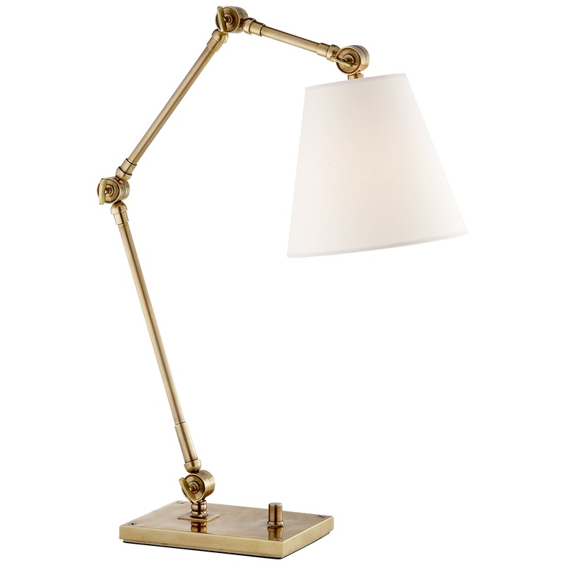 One Light Task Lamp from the Graves Collection in Hand-Rubbed Antique Brass Finish by Visual Comfort Signature