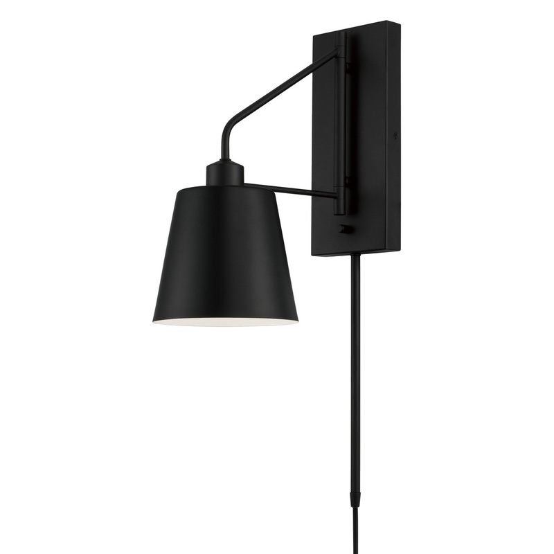 One Light Wall Sconce from the Alden Collection in Matte Black Finish by Capital Lighting