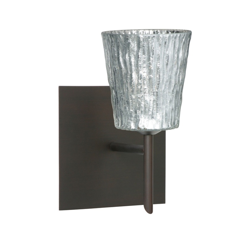 One Light Wall Sconce from the Nico Collection in Bronze Finish by Besa