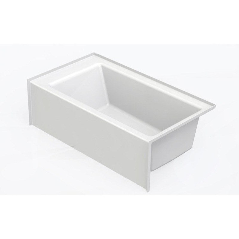 Soaking Tub Alcove Left Drain White Rectangle 52 Gallons 60 x 32 x 18 Inch