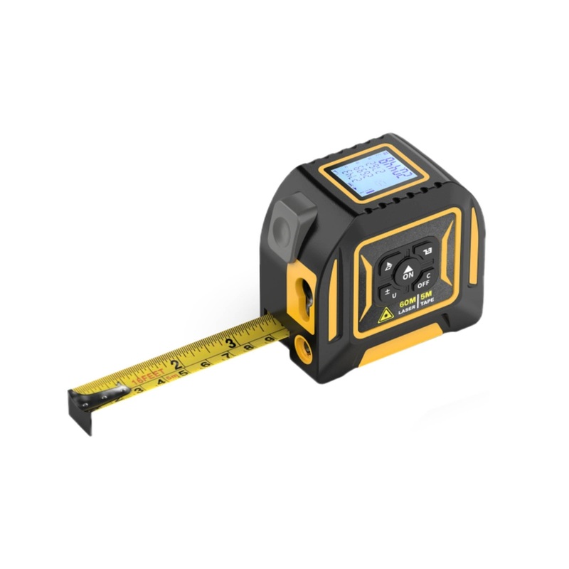 Tooleroo 60m Digital Laser Tape Measure + 5m Steel Tape  3-in-1 Cross Marking