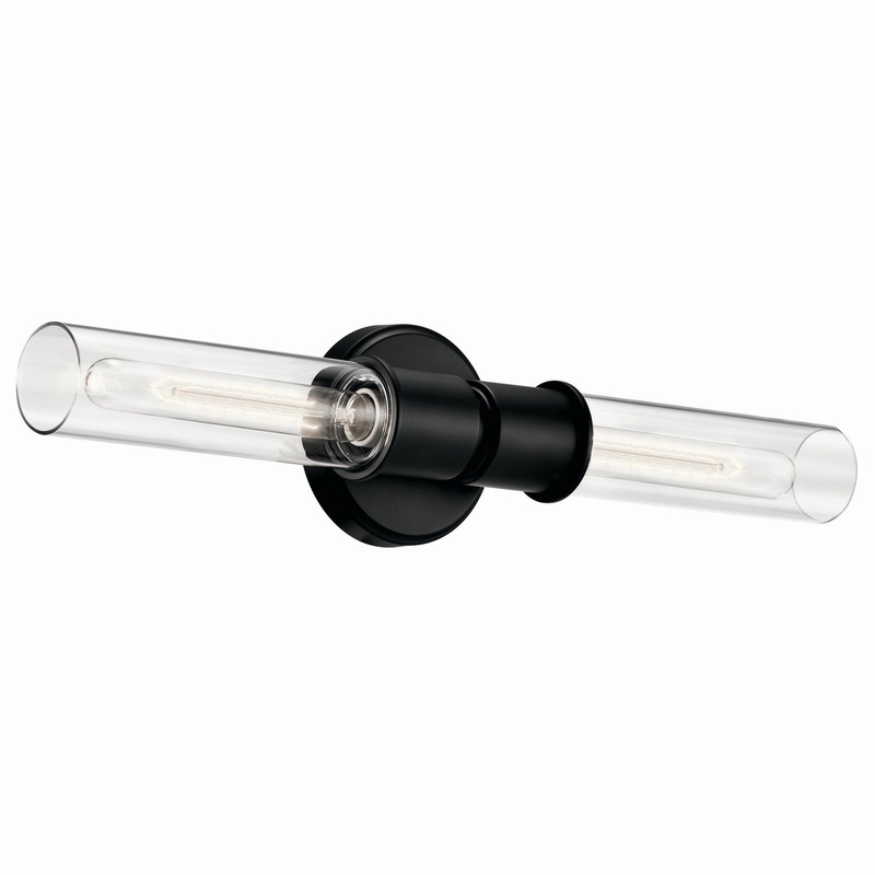 Two Light Wall Sconce from the Aviv Collection in Black Finish by Kichler