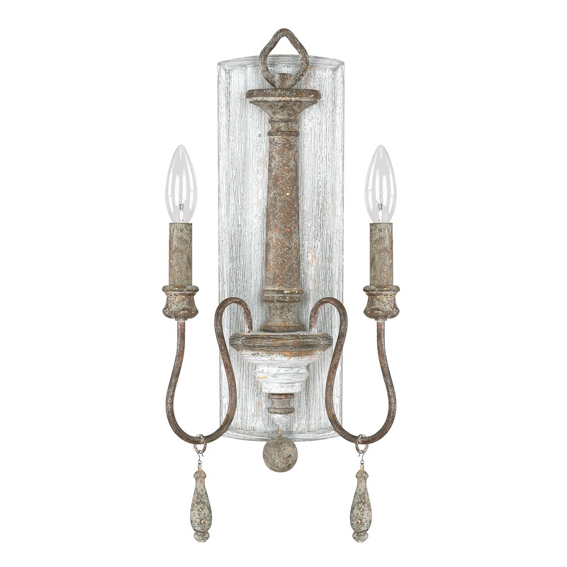 Two Light Wall Sconce from the Zoe Collection in French Antique Finish by Capital Lighting