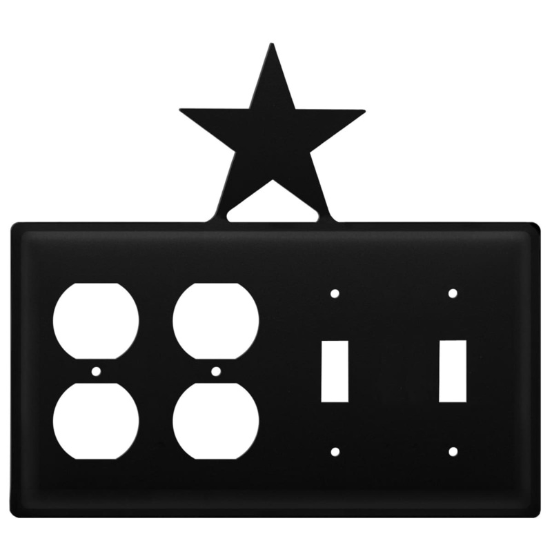 Village Wrought Iron EOOSS-45 Quad Star Double Outlet and Double Switch Cover CUSTOM Product