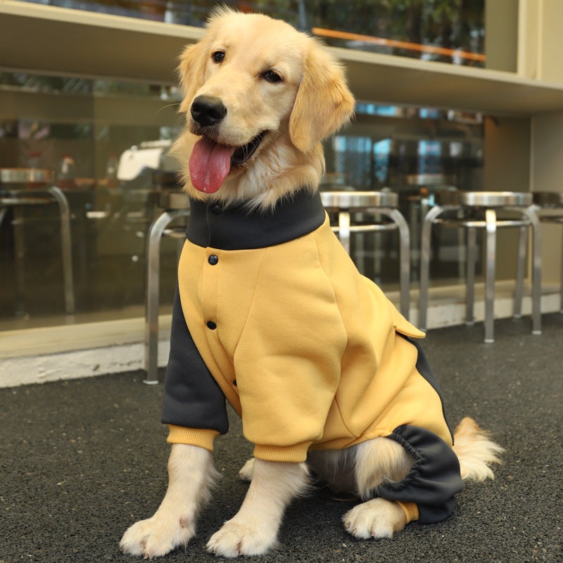6XL Recommended 50-60 Pounds Yellow Autumn-Winter Dog Hoodie for Medium to Large Breeds – Golden Retriever & Labrador
