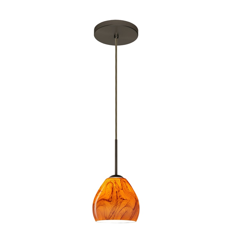 Besa 1BT-4122HB-LED-BR Bolla One Light Pendant Bronze