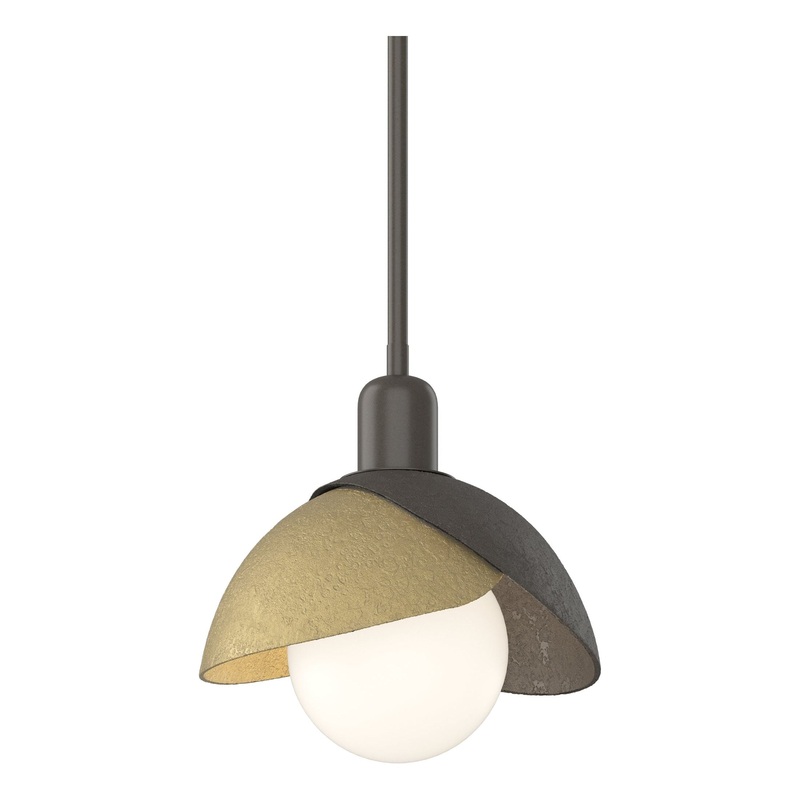 Brooklyn Double Shade Mini Pendant Dark Smoke Modern Brass