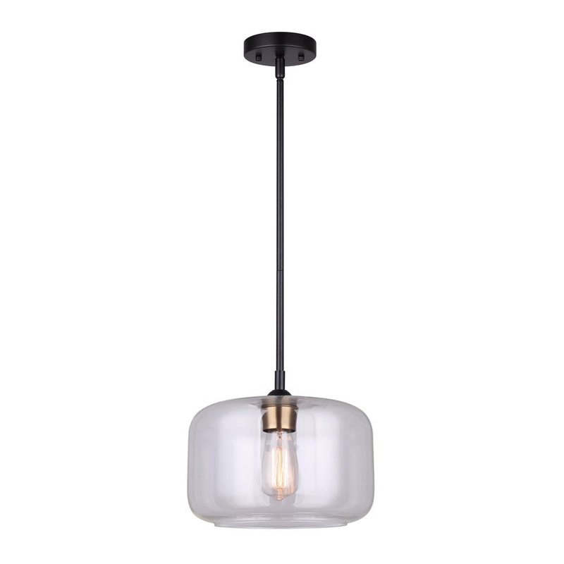 Canarm IPL778B01BKG Fauna One Light Pendant Matte Black And Gold