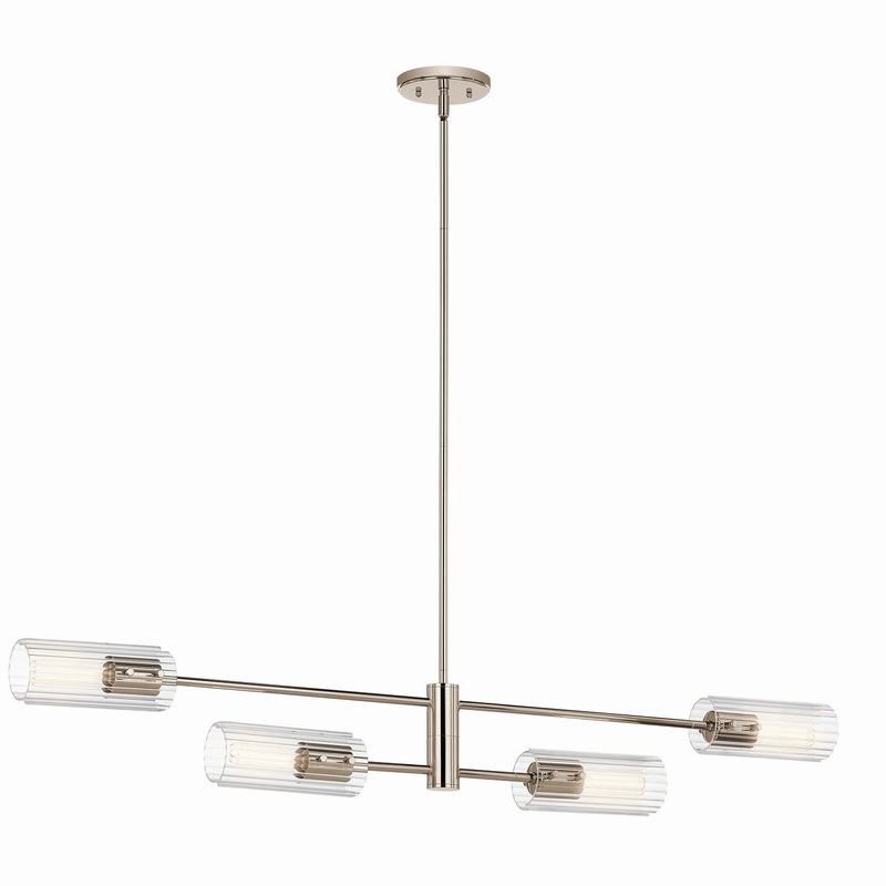Four Light Linear Chandelier from the Velestino Collection in Polished Nickel Finish by Kichler