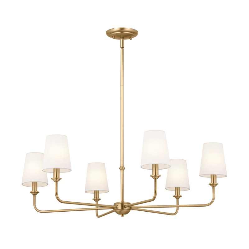 Kichler 52516BNB Six Light Chandelier, Brushed Natural Brass