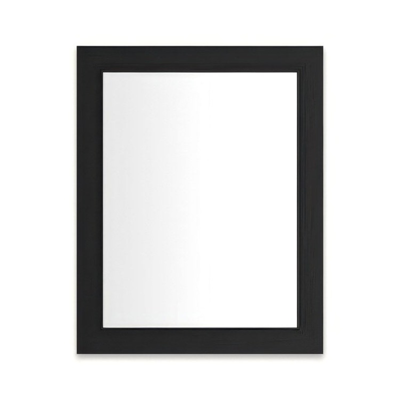 Medicine Cabinet Main Line 24 x 30 Inch 1 Doors Framed Mirror Brushed Black Flat Top Merion Frame Slow Close Hinges Sliding Magnification Mirror Magnetic Strip Interior Lighting USB Charging ports Electrical Outlets Phone Holder 4 Inch