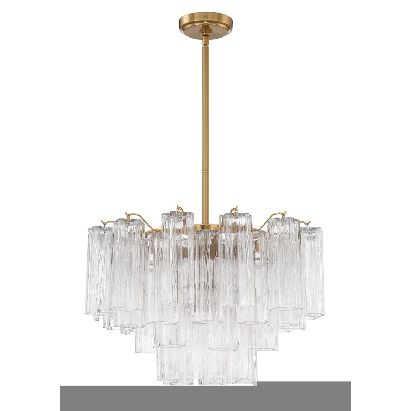 Nine Light Chandelier from the Addis Collection in Aged Brass Finish by Crystorama