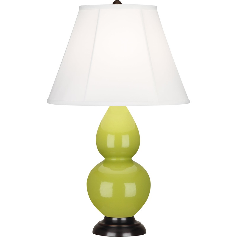 One Light Accent Lamp from the Small Double Gourd Collection in Apple Glazed w/Deep Patina Bronze Finish by Robert Abbey