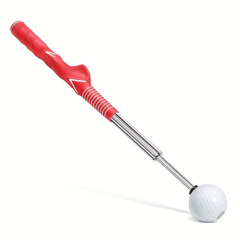 Red Pro Golf Swing Trainer – Extendable with Audible Click & Corrective Grip Aid