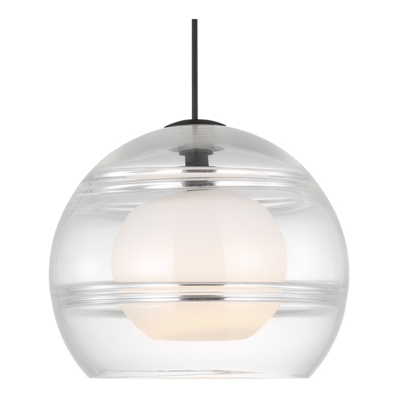 Sedona Large Pendant Nightshade Black Clear LED Bulb(s) Included