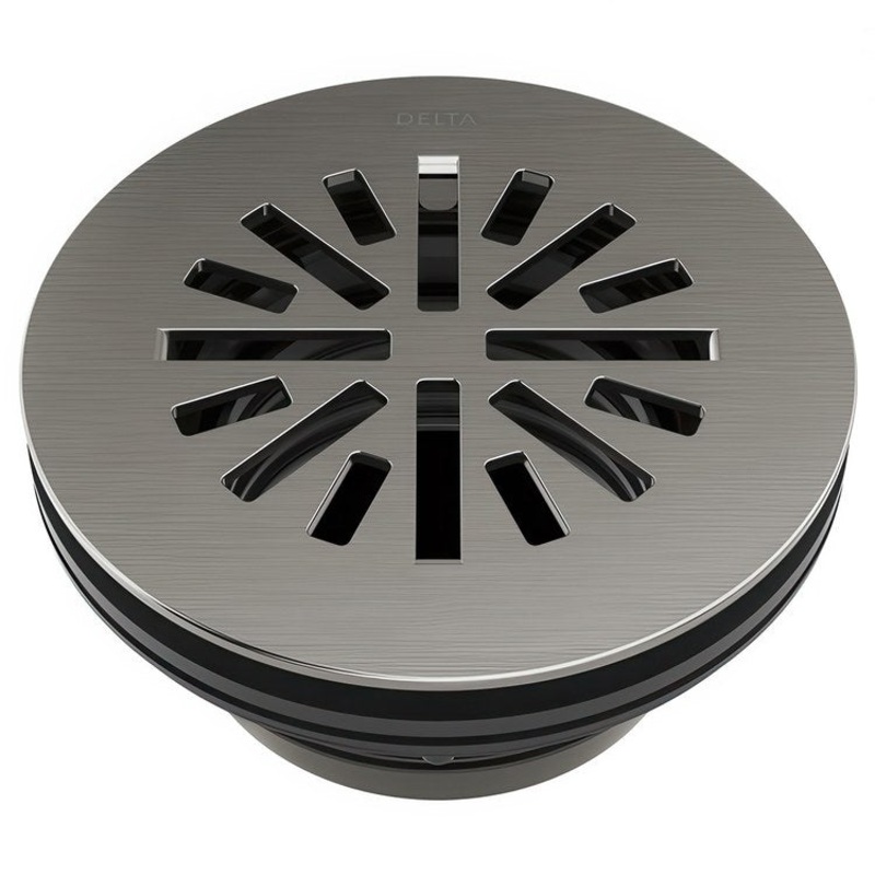 Shower Drain Prefab Round 4 Inch Black Stainless Brass
