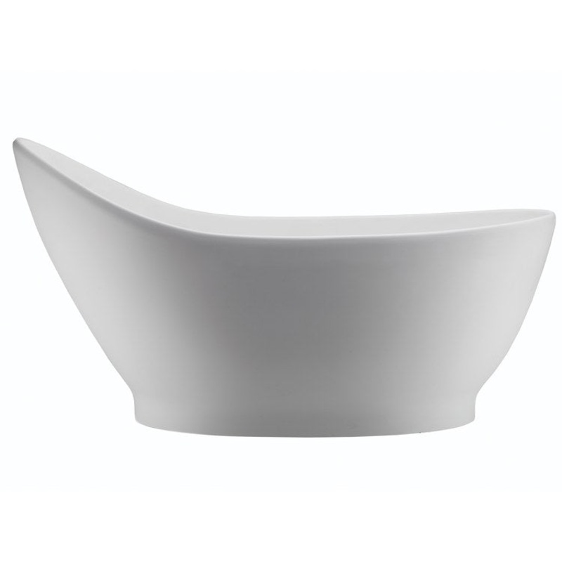 Soaking Tub Savoy 65 x 34.25 Inch Freestanding Left/Right Hand White Matte Sculpturestone 98 Gallons 22-1/2 Inch