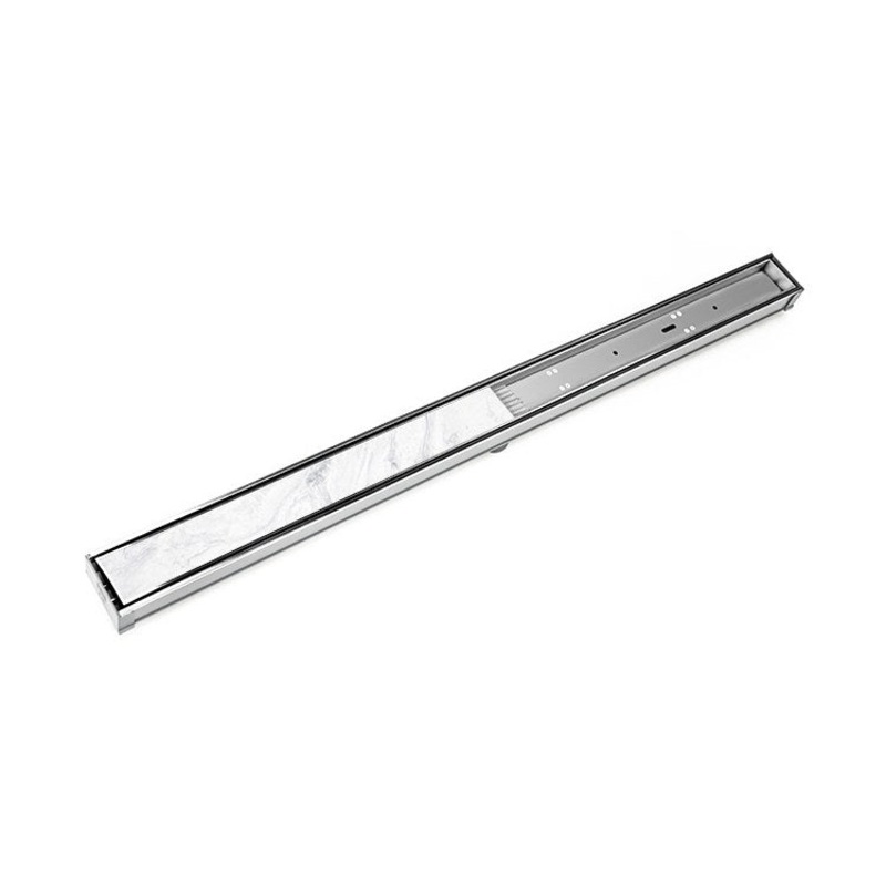 STIF65 60″ Site Sizeable Linear Drain Kit with Tile Insert Frame – Polished Stainless Steel/PVC