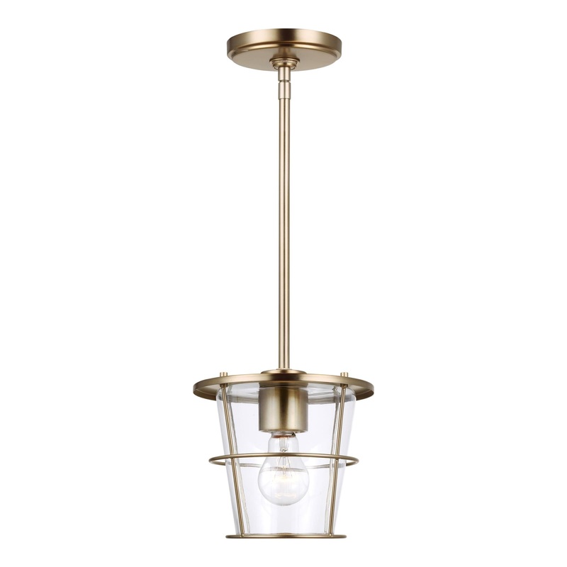 Tex One Light Pendant Satin Brass