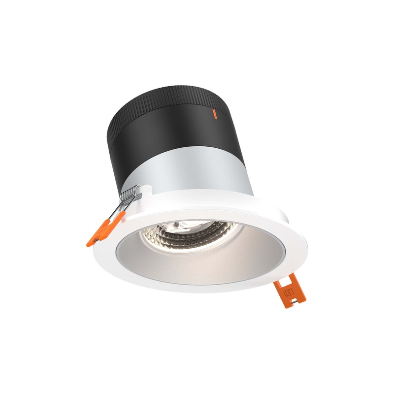 4″ Modular Downlight Alzak with White Trim 35 Degrees Sloped Ceiling