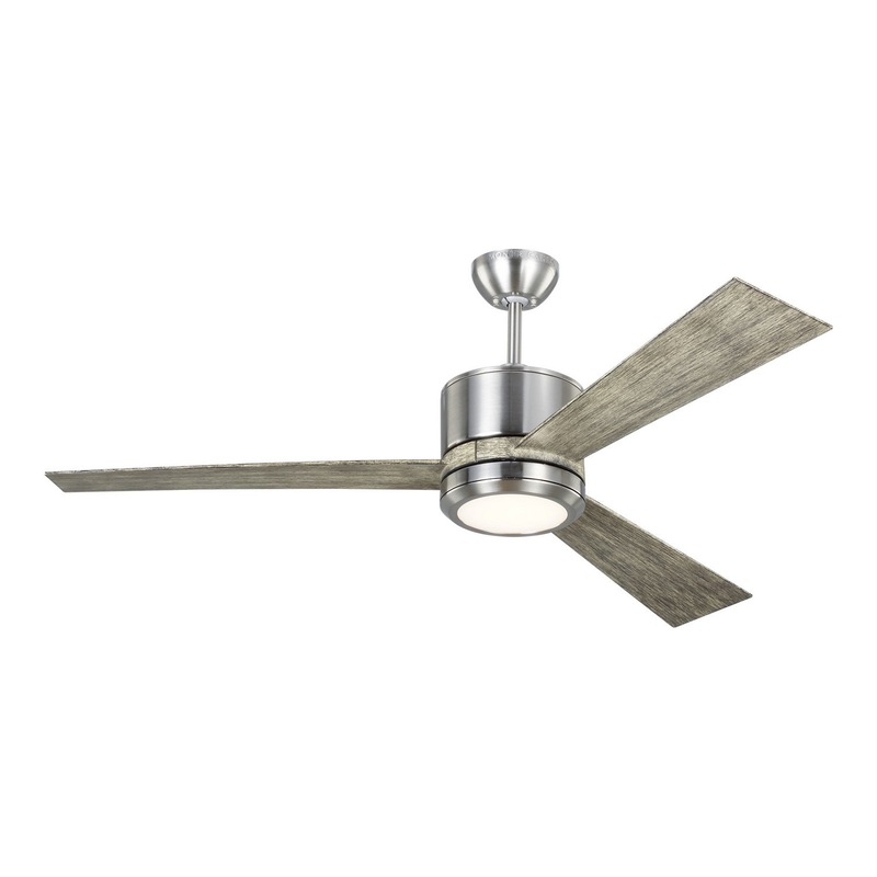 52″Ceiling Fan from the Vision Collection in Brushed Steel Finish by Generation Lighting.