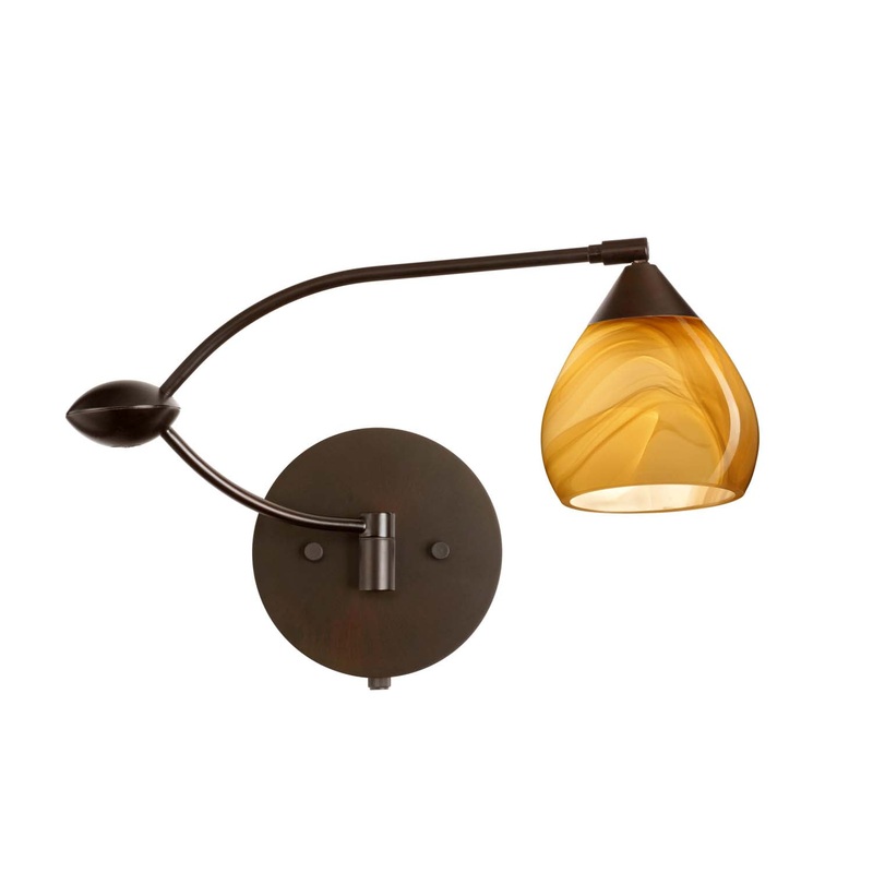 Besa 1WU-5605HN-BR Tay Tay One Light Swing Arm Wall Sconce Bronze (Discontinued)