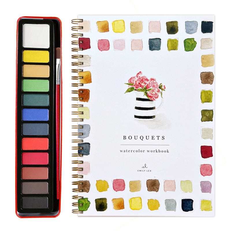 Bouquets 2-Pack Watercolor Painting Set – Premium Bird-Themed Coloring Books with Watercolor Paints (22.86×16.51cm) – Artist-Grade Workbook Kit