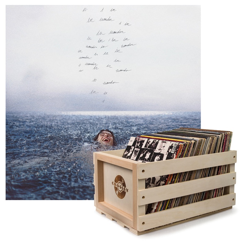 Crosley Record Storage Crate & Shawn Mendes Wonder – Vinyl Album Bundle