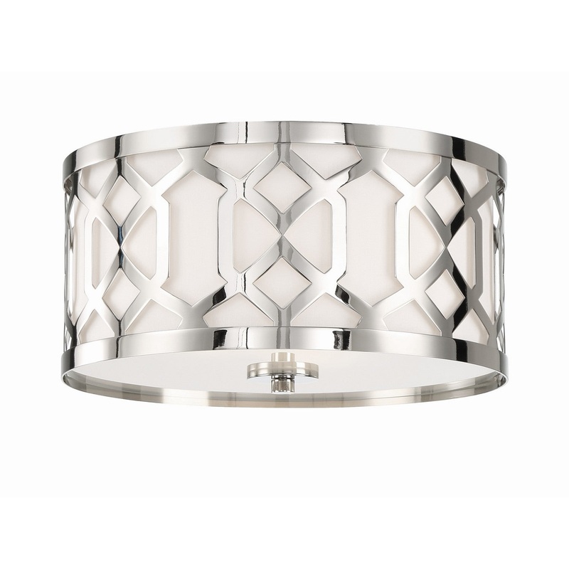 Crystorama 2263-PN Jennings Three Light Flush Mount Polished Nickel