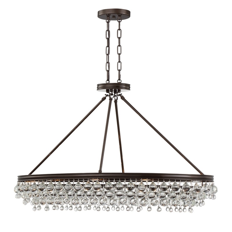 Eight Light Chandelier from the Calypso Collection in Vibrant Bronze Finish by Crystorama