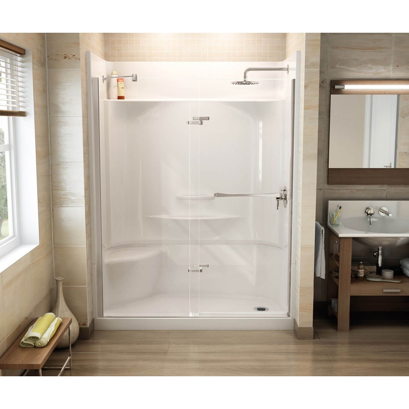 MAAX 136672-900-084-000 Reveal 71 56-59 x 71  in. 8mm Pivot Shower Door for Alcove Installation with Clear glass in Chrome