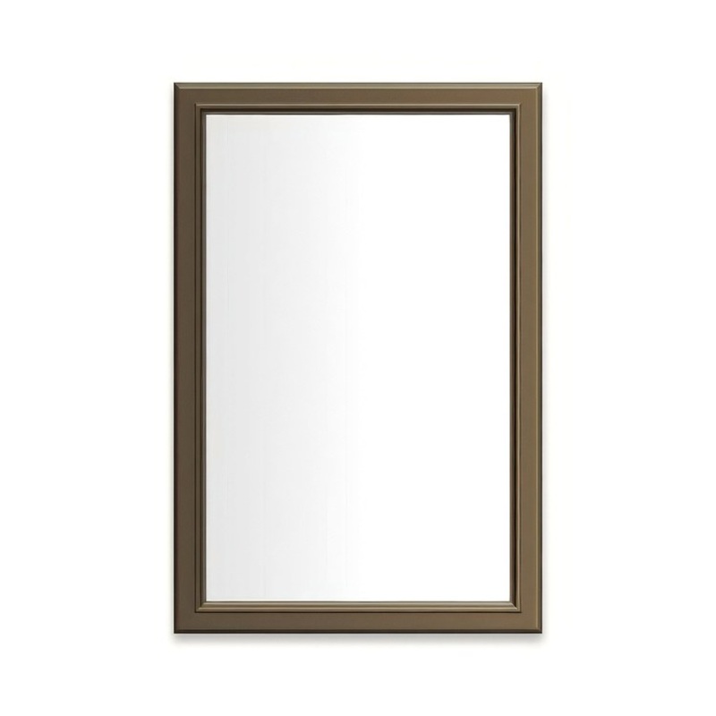 Medicine Cabinet Main Line 20 x 30 Inch 1 Doors Framed Mirror Brushed Bronze Flat Top Bryn Mawr Frame Slow Close Hinges 4 Inch