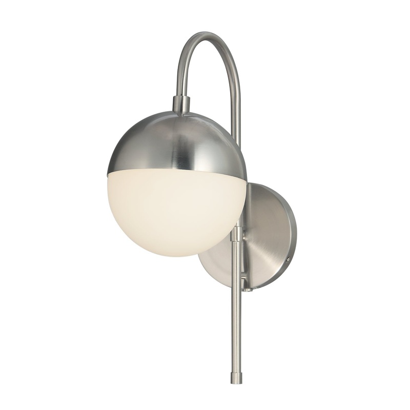 One Light Wall Sconce from the Ion Collection in Brushed Nickel Finish by Justice Designs