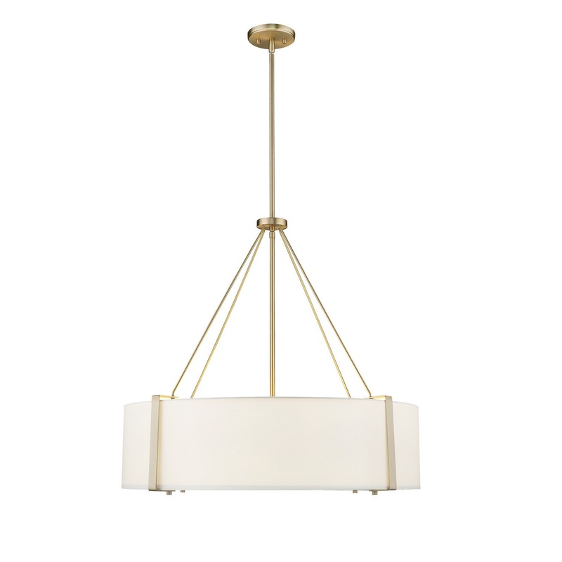Six Light Pendant from the Telfar Collection in Modern Gold/White Finish by Millennium