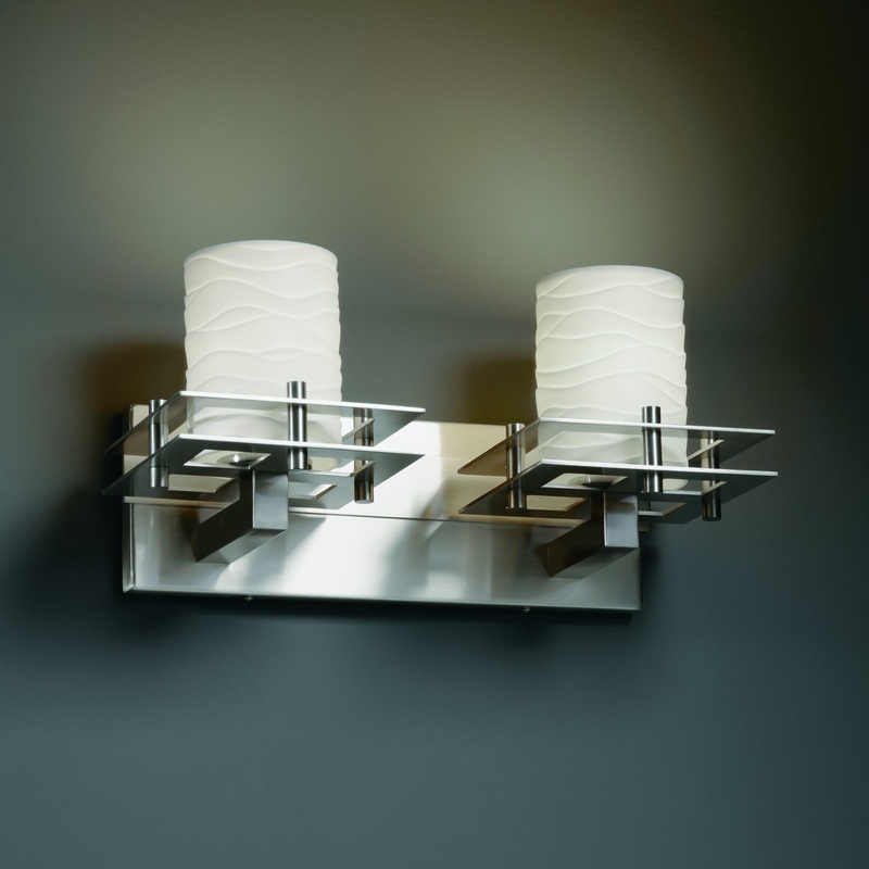 Two Light Bath Bar from the Limoges Collection in Brushed Nickel Finish by Justice Designs