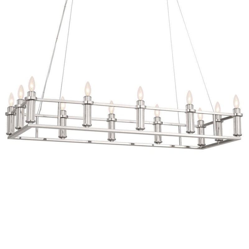 12 Light Linear Chandelier from the Rosalind Collection in Polished Nickel Finish by Kichler