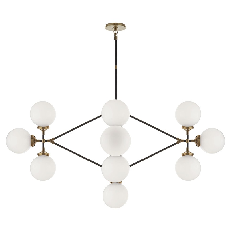 14 Light Chandelier from the Bistro Collection in Hand-Rubbed Antique Brass And Black Finish by Visual Comfort Signature