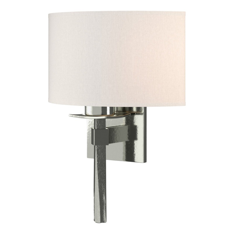 Beacon Hall Half Drum Shade Sconce Sterling Flax Shade (SE)