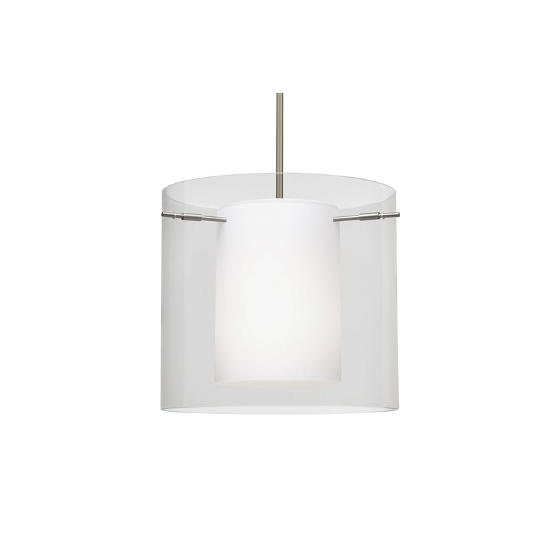 Besa 1TT-C18407-LED-SN Pahu One Light Pendant Satin Nickel