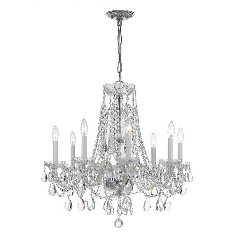 Crystorama 1138-CH-CL-S Traditional Crystal Eight Light Chandelier Polished Chrome