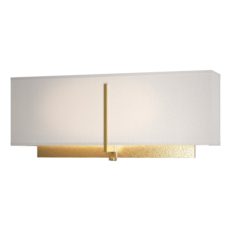 Exos Square Sconce Modern Brass Flax Shade (SE)