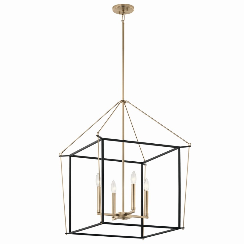 Four Light Foyer Pendant from the Eisley Collection in Champagne Bronze Finish by Kichler