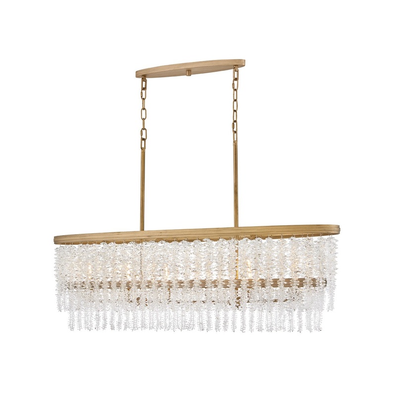 LED Linear Pendant from the Rubina Collection in Burnished Gold Finish by Fredrick Ramond