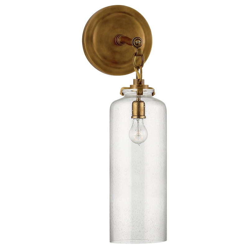 One Light Wall Sconce from the Katie Cylider Collection in Hand-Rubbed Antique Brass Finish by Visual Comfort Signature